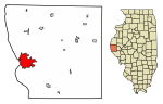 Adams County Illinois Incorporated and Unincorporated areas Quincy Highlighted